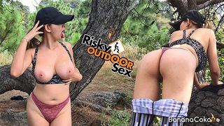 Risky Outdoor Sex in the forest Spunk Big Breasts