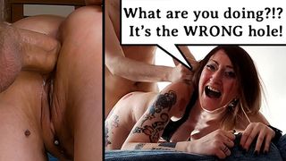 Wrong Hole, Crying Whore Screaming ROUGH ANAL DESTRUCTION "PLEASE NO don't fuck my behind!" IT HURTS?