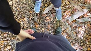 Comeback - Public Oral sex in abandoned house & shoejob with huge Cums on