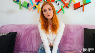 Real Teens - Blue Eyed Redhead Teenie Scarlet Skies Demonstrates Her Skills In Her First Porn Casting