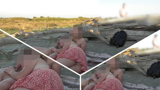 French teacher Bj Homemade on Nude Beach public to stranger with Cum-Shot People caught us P2 - MissCreamy