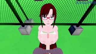 Mari Illustrious Makinami and I have intense sex on the rooftop. - Neon Genesis Evangelion Cartoon