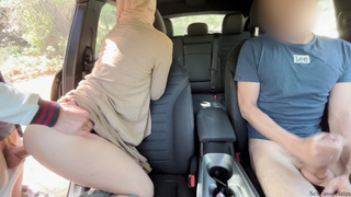My Muslim Wifey's First Dogging in public. French hiker almost ripped her twat apart.