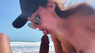 My Super POINT OF VIEW Oral sex From Sweety Bitch in a Cap, Seashore, Naked Nude Beach, Oral sex Sex Toys
