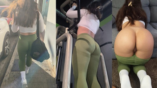POINT OF VIEW: Incredible huge-bum brunette rewards me by fucking after training at the gym