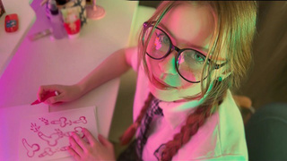 Schoolgirl drew pricks instead of homework and was boned on the table