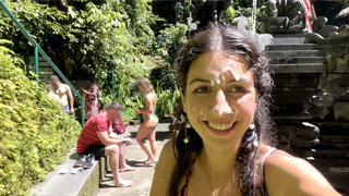 Crazy CUMWALK on Public Waterfall Full of People Bj in Public Toilet