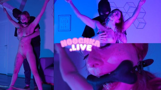 BONDAGE BDSM - Skinny Alt française gicle attachée par son Dom