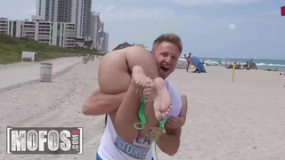 MOFOS - Ria Rox And Cleo Vixen Get Nude While Playing Beach Volley, Then Share A Pair Of Cocks