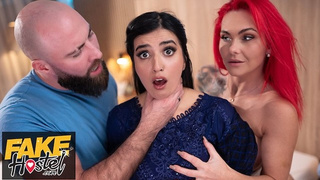 Fake Hostel - Shy Pakistani whore has sexual awakening in threesome with wild British lovers