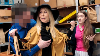 These Charming Ladies Knows How to Steal, But They Also Know How to Lick the Security Guard's Enormous Cock