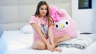 DadCrush - Horny Dude Moves Stepdaughter Aften Opals Panties And Sticks His Finger In Her Teenie Snatch