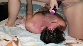 Facesitting squirting cums after a hard day :)