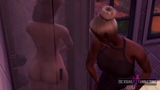 My Lezzie Roommate Spies on me while I Shower and Blow my Vagina - Sexual Cute Animations