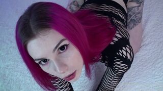 Pink Haired Whore Likes to Fuck Doggy Style. Sperm on her Behind.