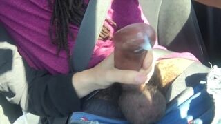 Lezbian gives Friend Hand-Job in Car