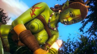 TOUCHED THE BOOBS AND LICKED THE SNATCH OF THE ORC CHICK, AND THEN ROUGHLY POUNDED HER | 3D Asian Cartoon