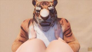 Nasty Life / Enormous Tiger Furry Knotting Female SELF PERSPECTIVE