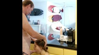 Alluring Sex Doggy in Kitchen with Daddy Smacks me Hard - Lily she